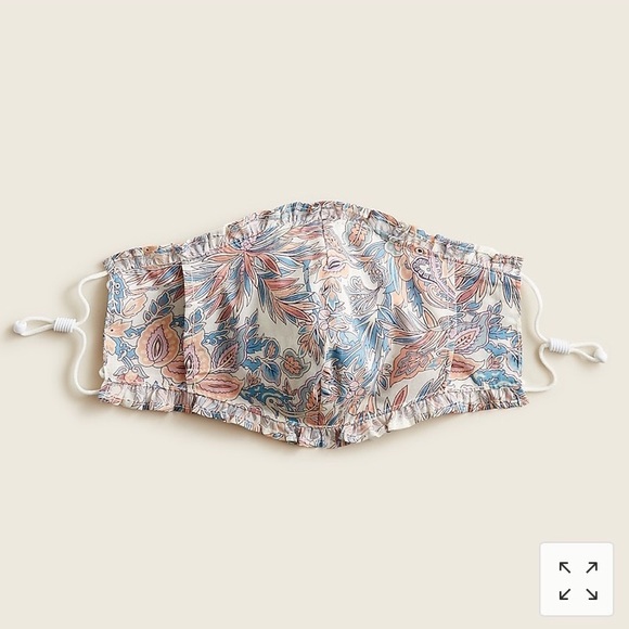 J. CREW Liberty Florals Ruffle Trim Two Nonmedical Face Masks NWT - Picture 2 of 6